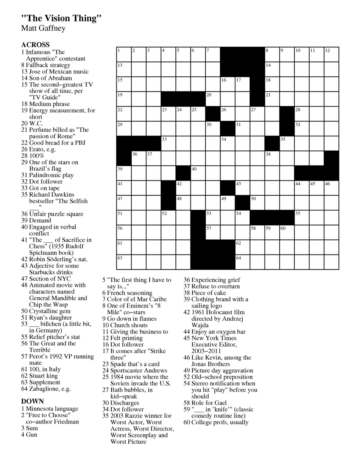 Free Printable People Magazine Crossword - Free Printable Variety Puzzles