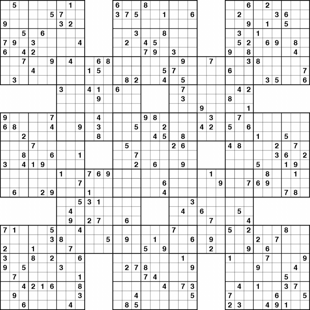 Samurai Sudoku Triples Math Worksheets Sudoku Puzzles Puzzle 