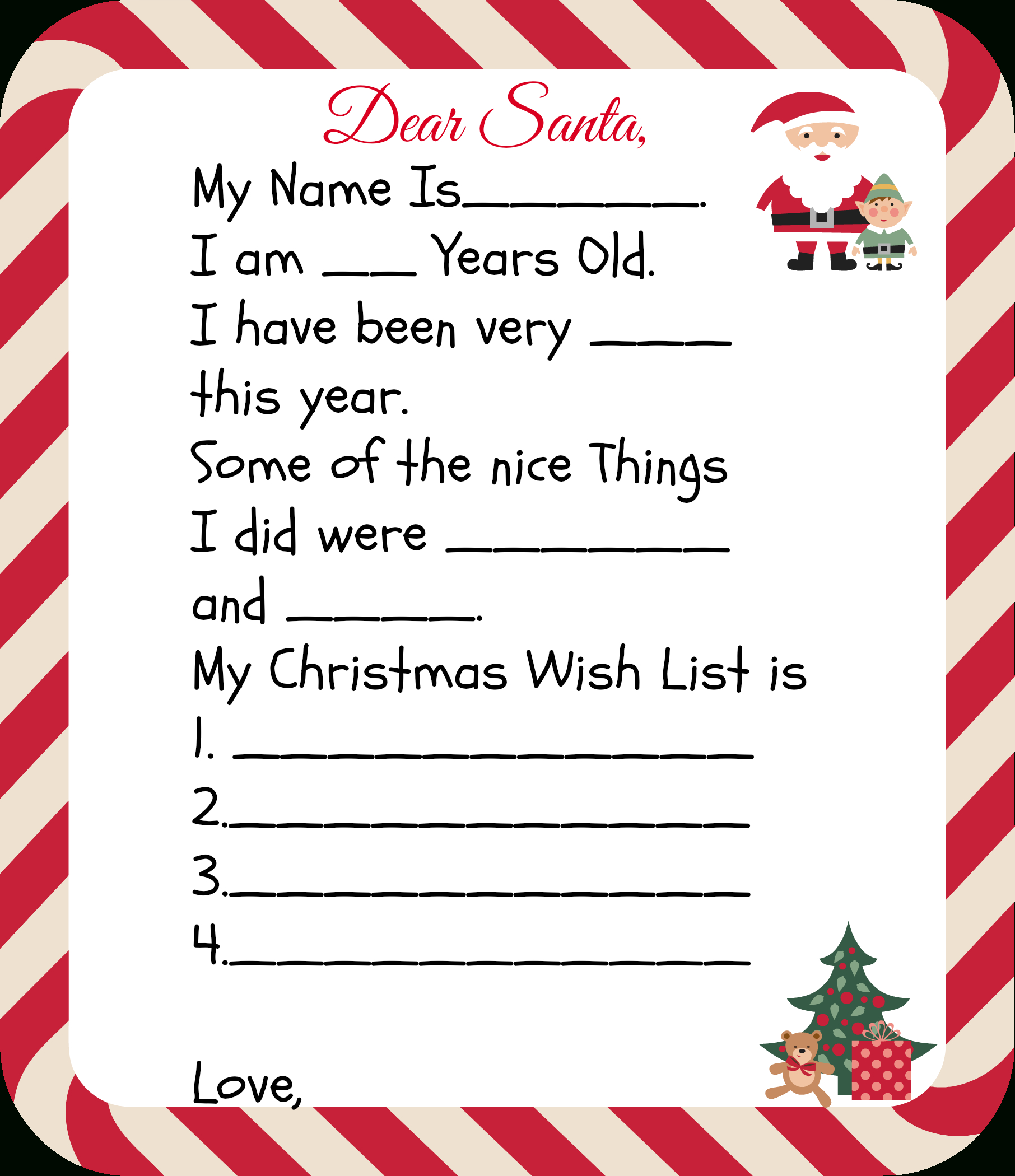 Free Printable Santa Letters For Kids | Holiday Ideas: Christmas - Letter To Santa Template Free Printable