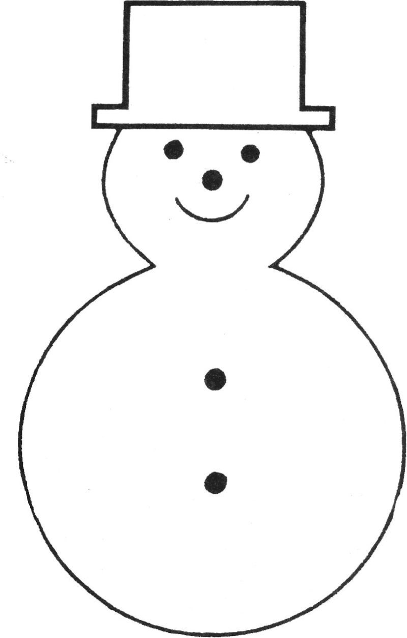Free Snowman Clipart Template Printable Coloring Pages For Kids 
