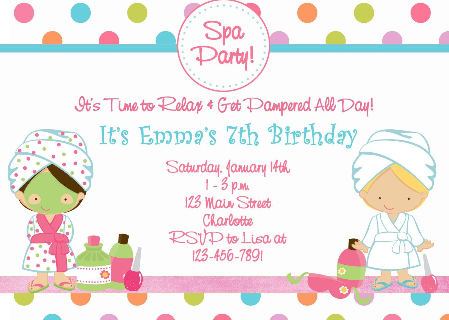 Free Printable Spa Birthday Party Invitations | Spa At Home | Spa - Free Printable Spa Party Invitations Templates