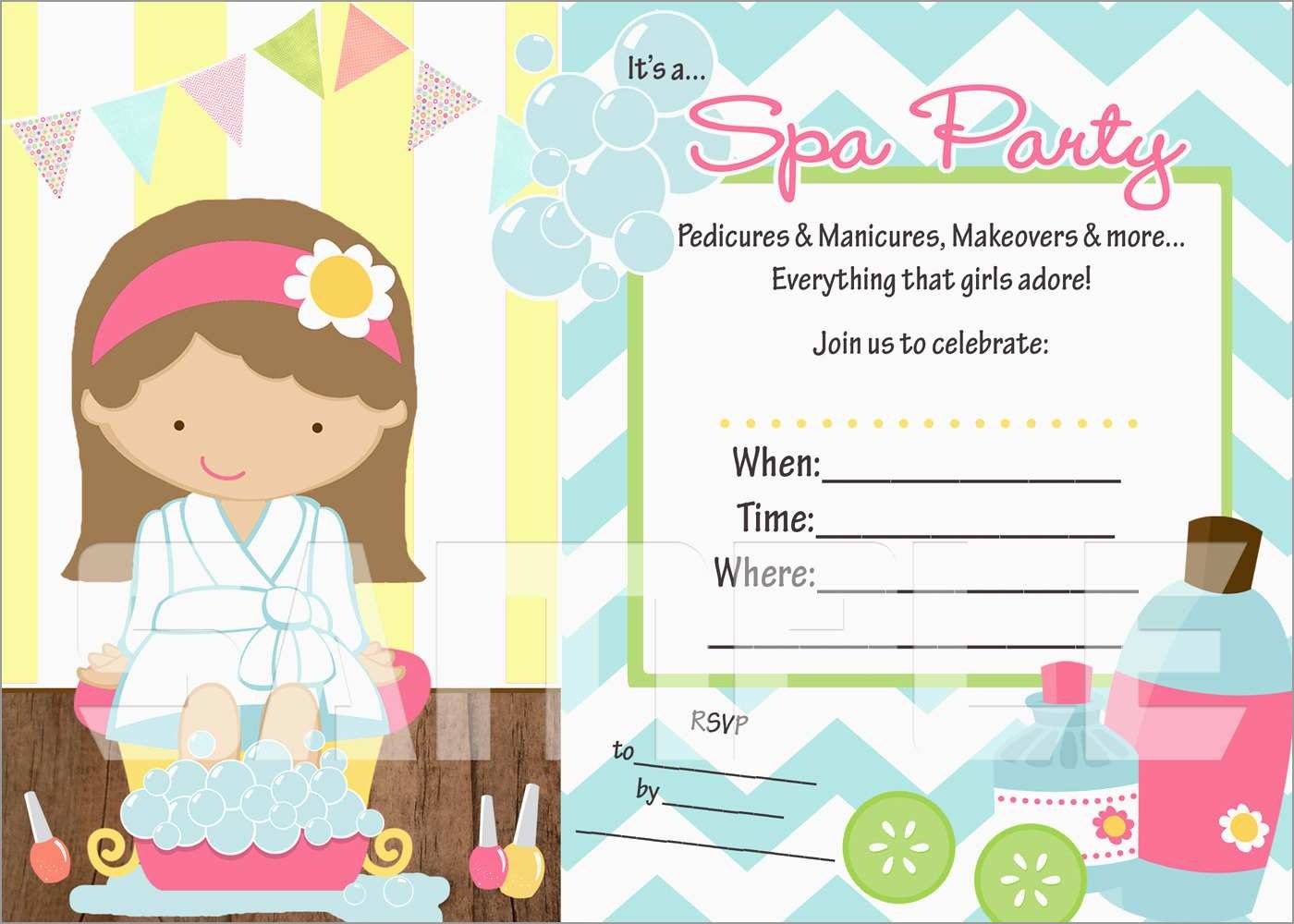 Free Printable Spa Party Invitations Templates Luxury Free Printable - Free Printable Spa Party Invitations Templates