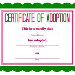 Free Printable Stuffed Animal Adoption Certificate | Free Printables   Free Printable Adoption Certificate