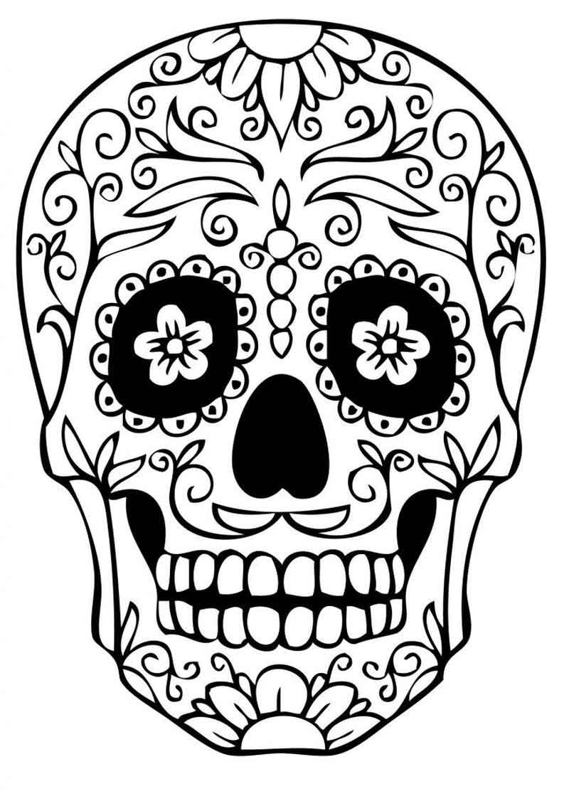 Free Printable Sugar Skull Coloring Pages - Printable Coloring Sheets - Free Printable Sugar Skull Coloring Pages