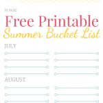 Free Printable Summer Bucket List   Free Printable Summer Pictures