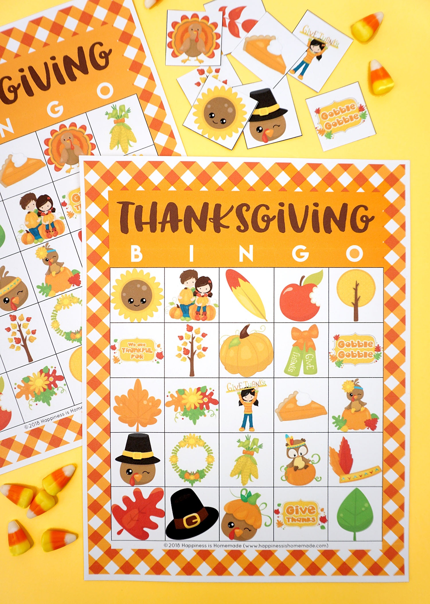 Free Printable Thanksgiving Bingo Cards - Happiness Is Homemade - Free Printable Thanksgiving Cards
