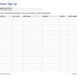 Free Printable Volunteer Sign Up Sheet (Pdf) From Vertex42 | For   Free Printable Salon Sign In Sheets