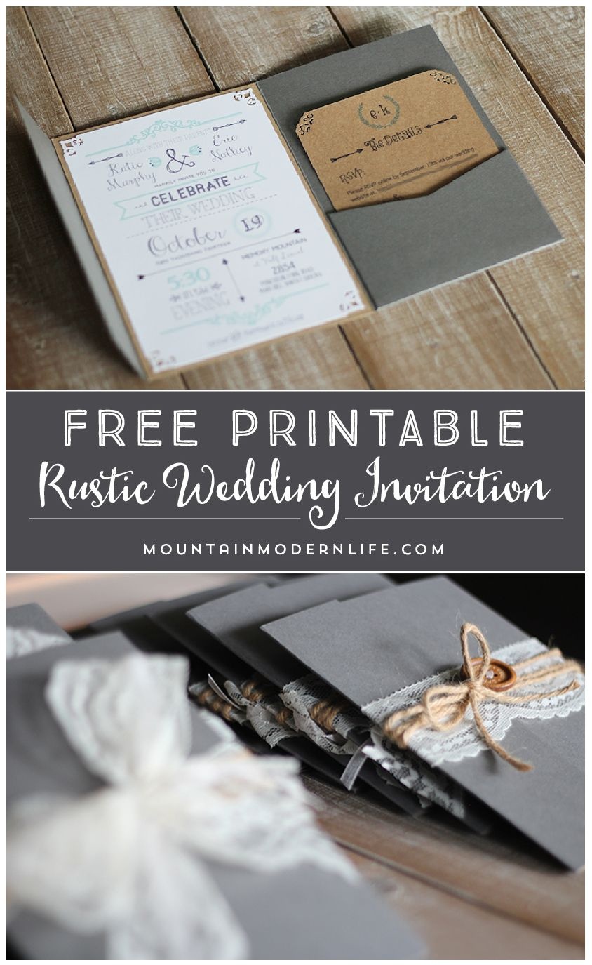 Free Printable Wedding Invitation Template | | Mountainmodernlife - Wedding Invitation Cards Printable Free