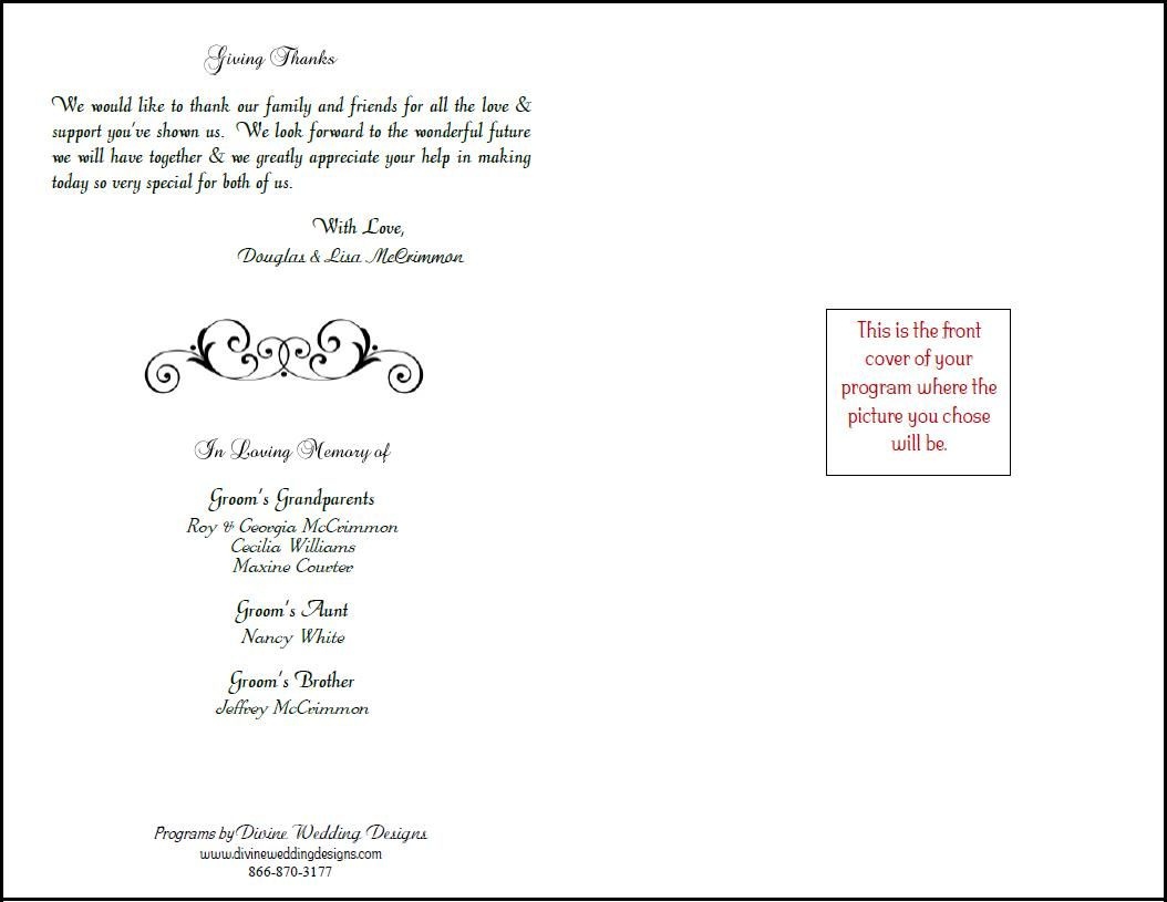 Free Printable Wedding Programs Templates |  Bookfold Wedding - Free Printable Wedding Programs