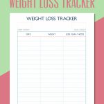 Free Printable Weight Loss Tracker – Instant Download Pdf   Printable Weight Loss Charts Free