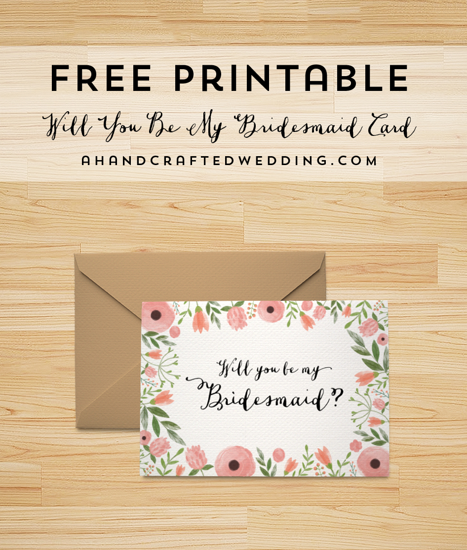 Free Printable Will You Be My Bridesmaid Card | | Freebies - Free Printable Will You Be My Maid Of Honor Card