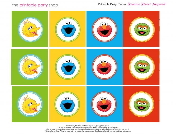 Free Printable Sesame Street Cupcake Toppers