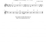 Free Sheet Music Scores: Happy Birthday To You, Free Soprano   Free Printable Recorder Sheet Music For Beginners