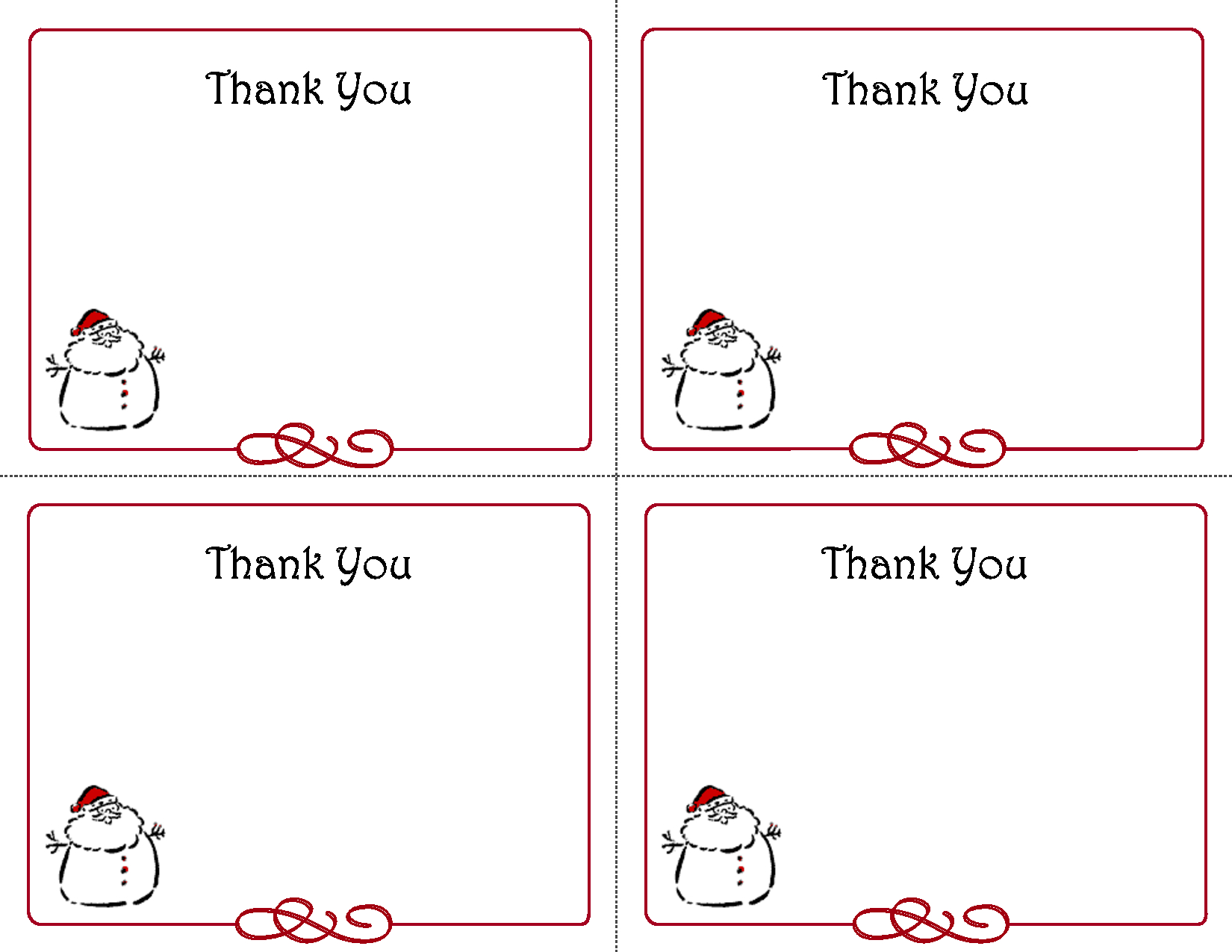 Free Thank You Cards Printable | Free Printable Holiday Gift Tags - Christmas Thank You Cards Printable Free