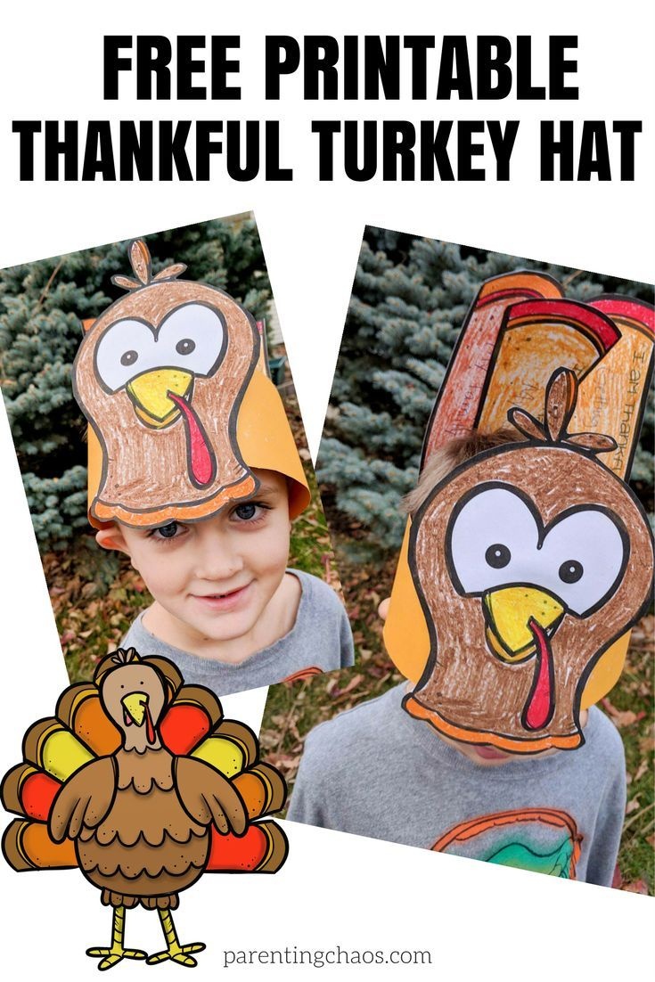 Free &amp;quot;thankful&amp;quot; Turkey Hat Printable For Kids | All The Top Kid - Free Printable Thanksgiving Hats