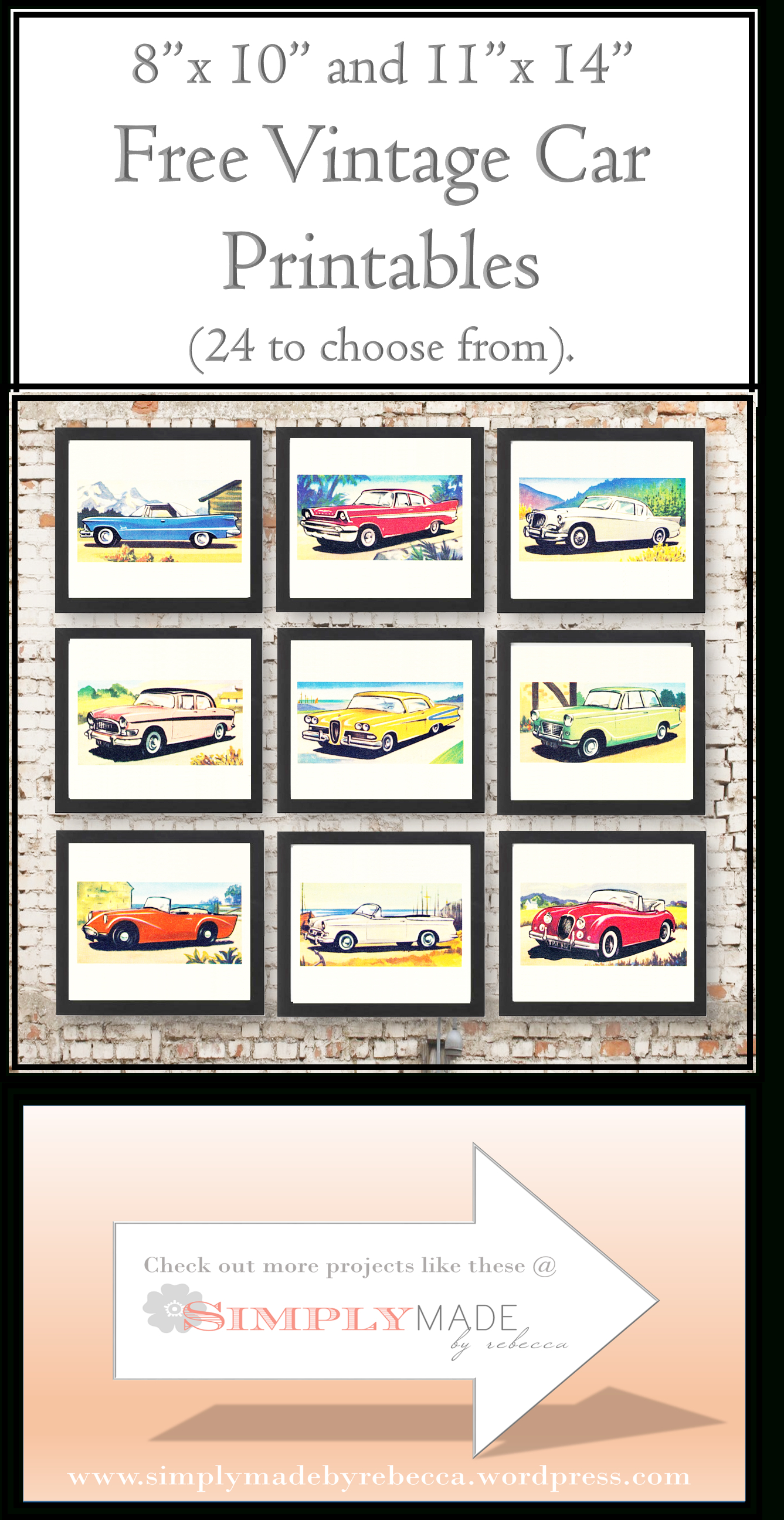 Free Vintage Car Printables | Cards - Downloadable Resources - Free - Free Printable Nursery Resources