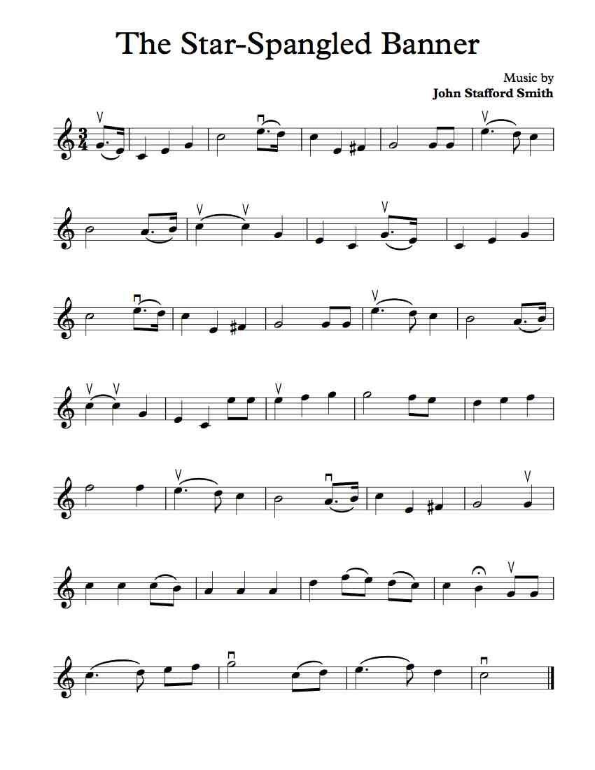 Free Violin Sheet Music – The Star-Spangled Banner In 2019 | Free - Free Printable Piano Sheet Music For The Star Spangled Banner