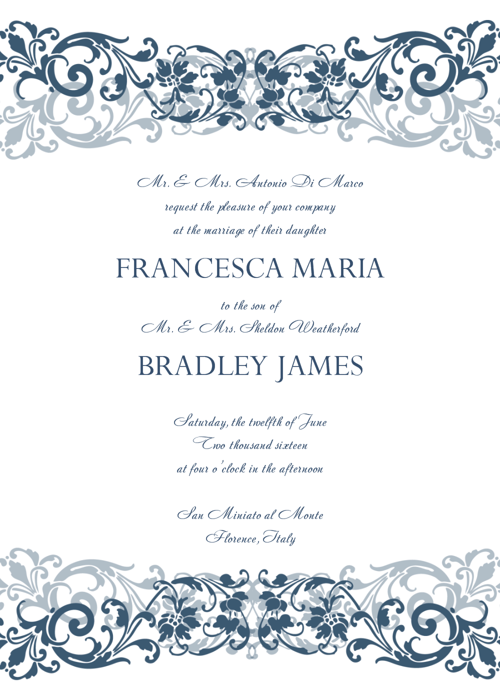 Free Wedding Invitation Templates For Word | Wedding Invitation - Free Printable Wedding Invitation Templates For Word