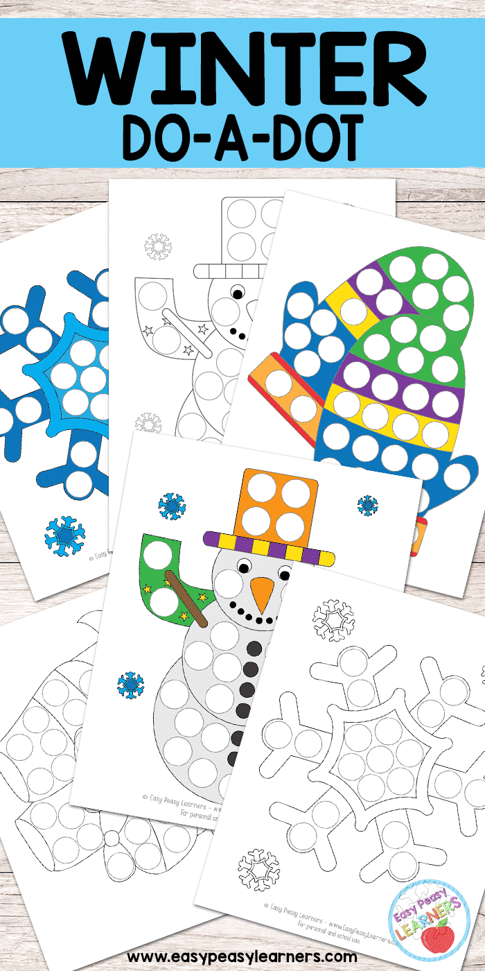 Free Winter Do A Dot Printables - Easy Peasy Learners - Do A Dot Art Pages Free Printable