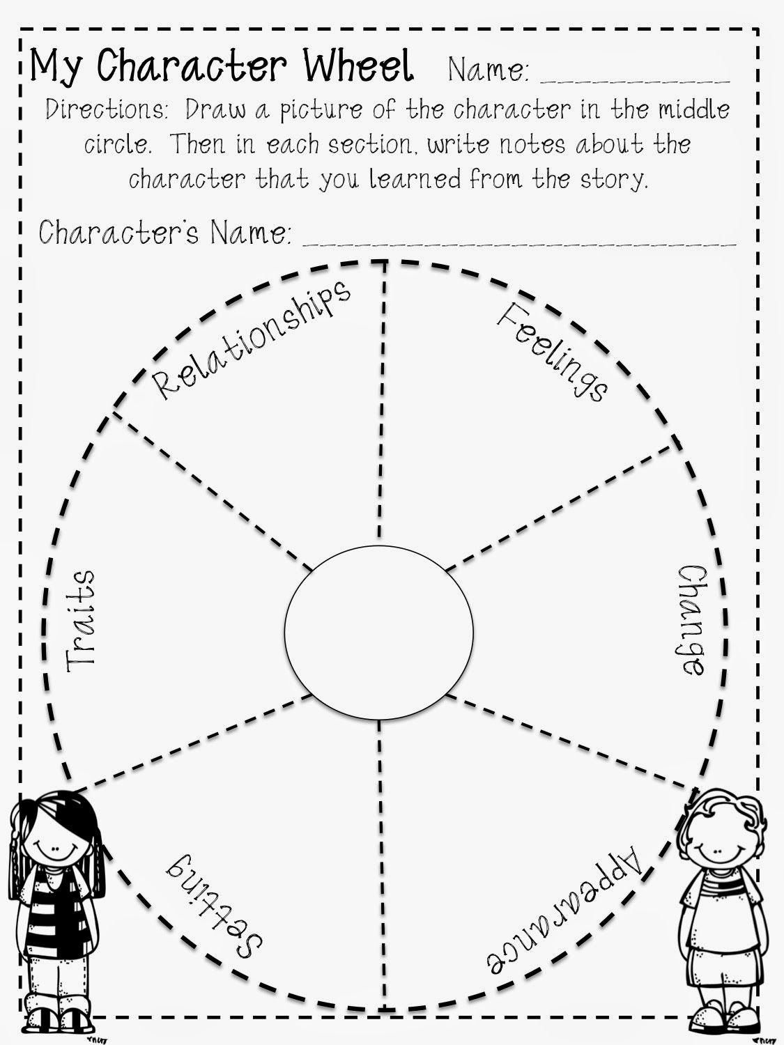 Fun Character Wheel Printable For Any Book! Free! | Teaching 4/5 - Free Printable Character Map
