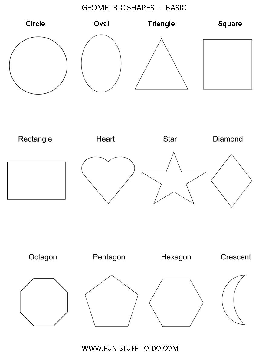Geometric Shapes Worksheets | Free To Print - Free Printable Shapes Templates
