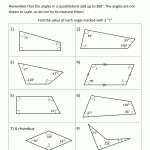 Geometry Worksheets Printable Angles In A Quadrilateral 1 | Geometry   Free Printable Geometry Worksheets For Middle School