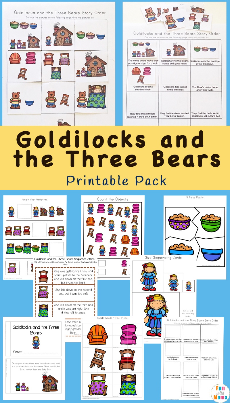 Goldilocks And The Three Bears Printable Pack - Fun With Mama - Free Printable Goldilocks And The Three Bears Story