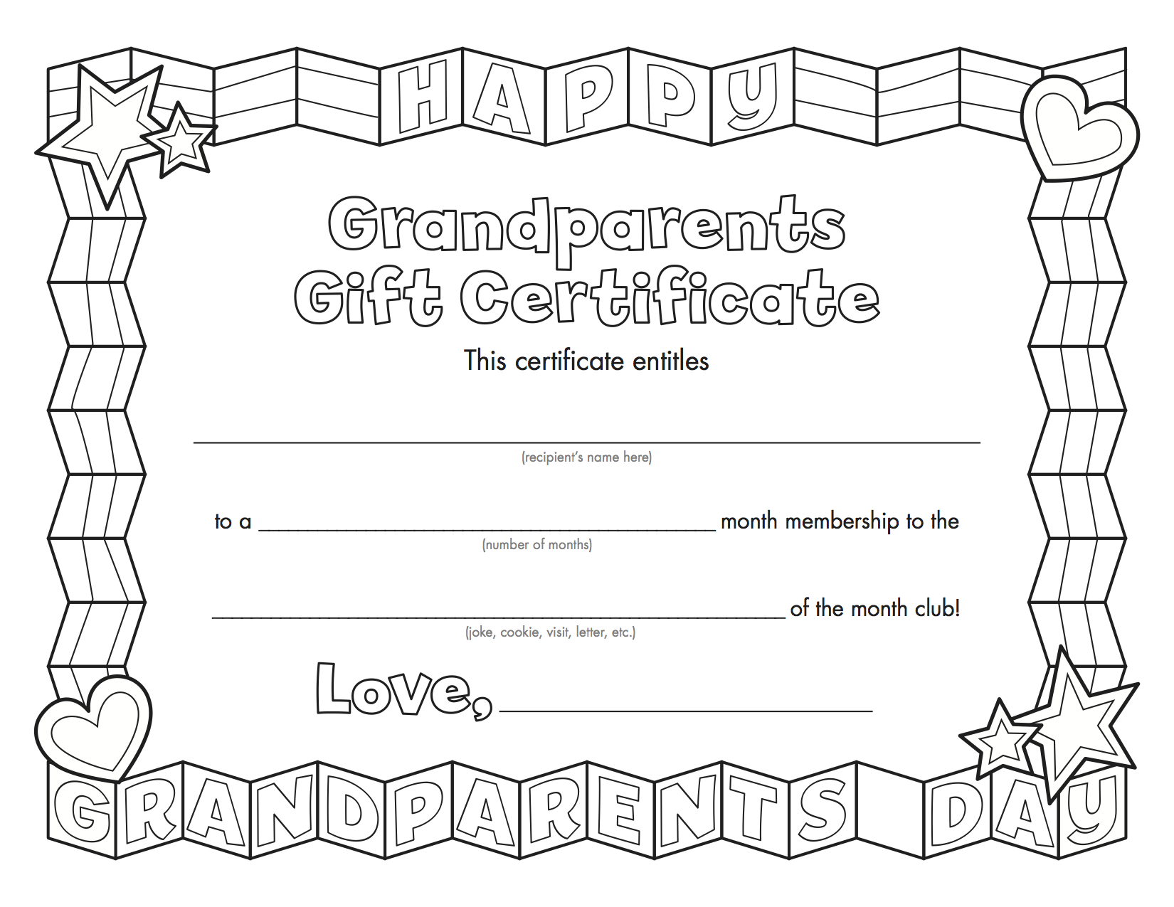 Grandparents Certificate Free Printable Free Printable A To Z