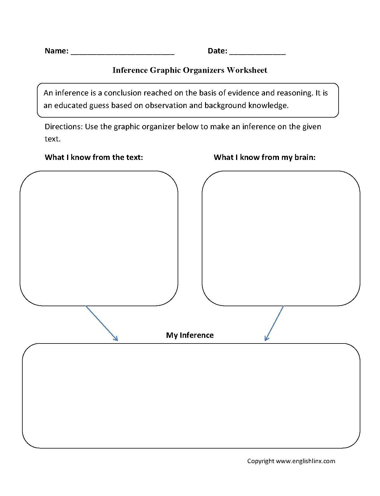 Graphic Organizers Worksheets | Inference Graphic Organizers Worksheets - Free Printable Graphic Organizers