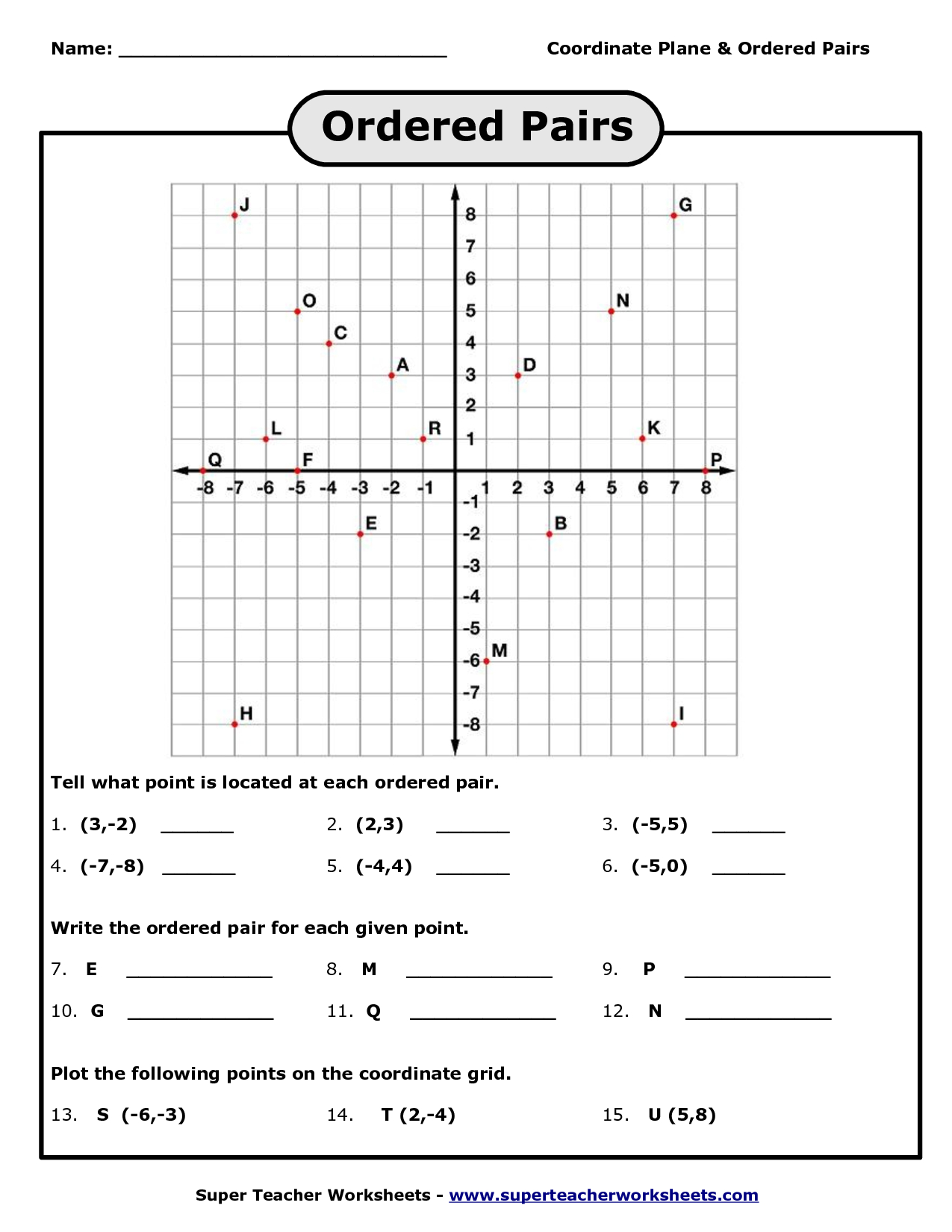 Graphing+Points+On+Coordinate+Plane+Worksheet | Preschool Idea - Free Printable Coordinate Graphing Worksheets