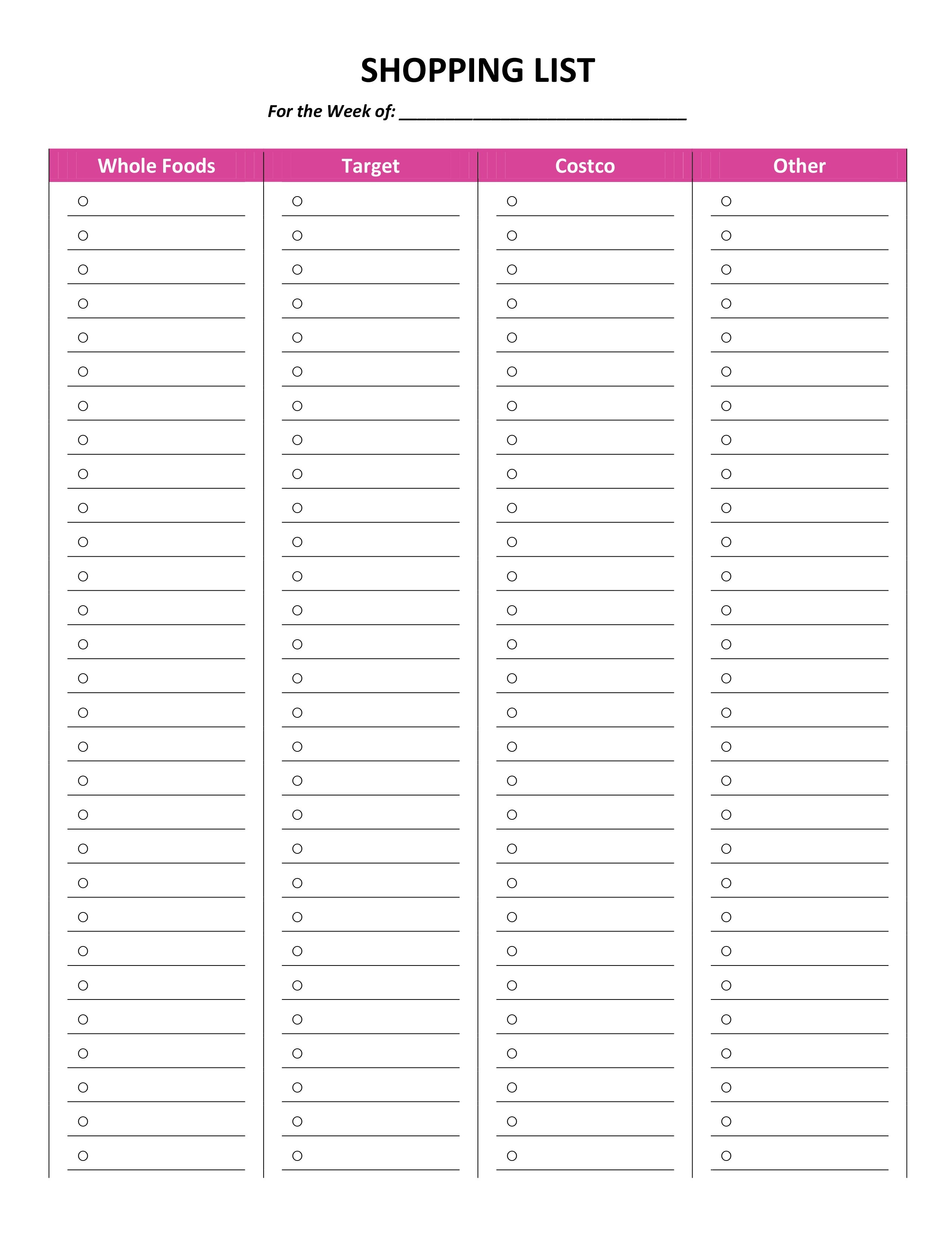 Grocery Shopping Template Unique Free Printable Grocery Shopping - Free Printable Grocery List
