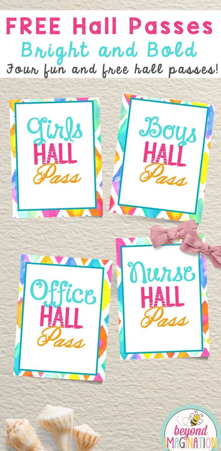 Hall Passes Elementary Middle School Free | Classroom Activities - Free Printable Hall Pass Template