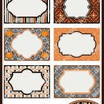 Halloween Printable Labels & Tags, For Gift Tags, Place Cards   Free Printable Damask Place Cards
