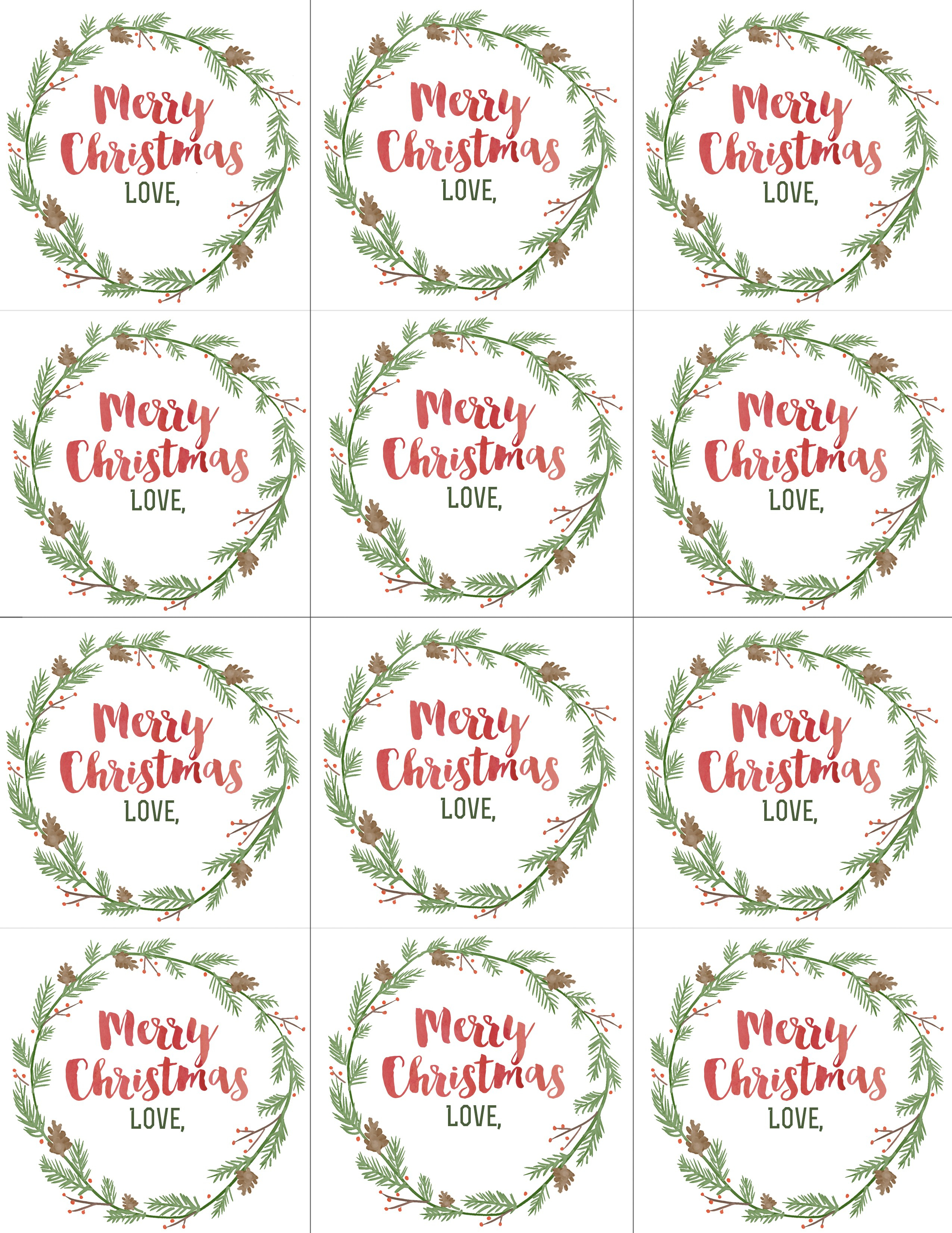 Hand Painted Gift Tags Free Printable - Sweet Simple Living - Free Printable Christmas Tags