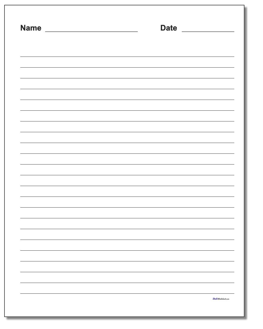 Handwriting Paper - Free Printable Notebook Paper