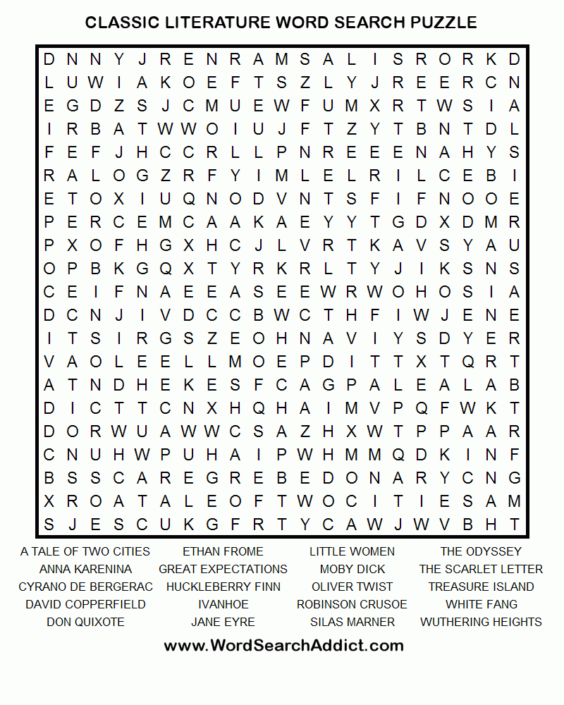 Free Printable Word Search Puzzles Adults Large Print Free Printable A To Z