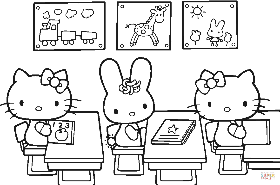Hello Kitty Back To School Coloring Page | Free Printable Coloring Pages - Free Printable Coloring Sheets For Back To School