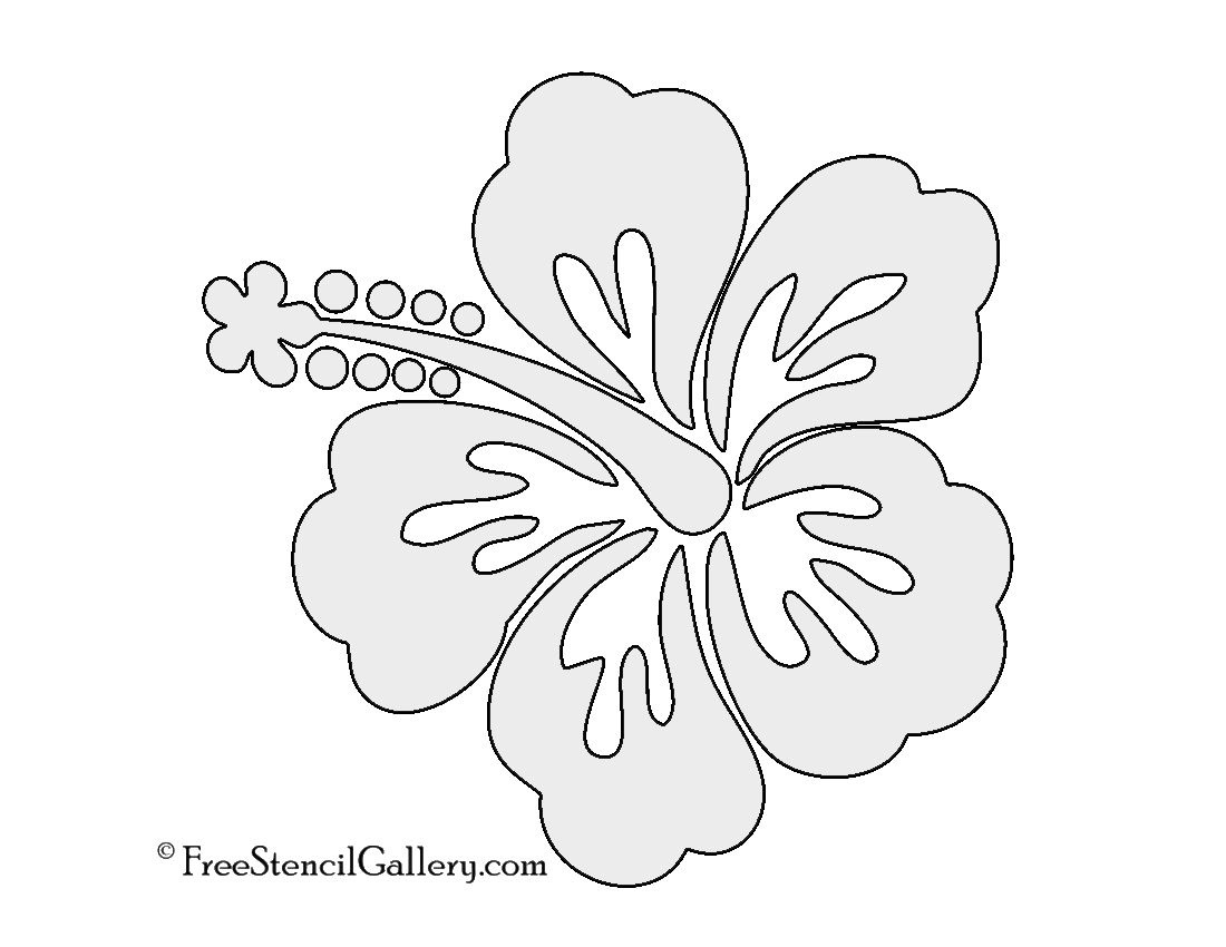 Hibiscus Flower Stencil | Free Stencil Gallery | Stencils | Free - Free Printable Stencils