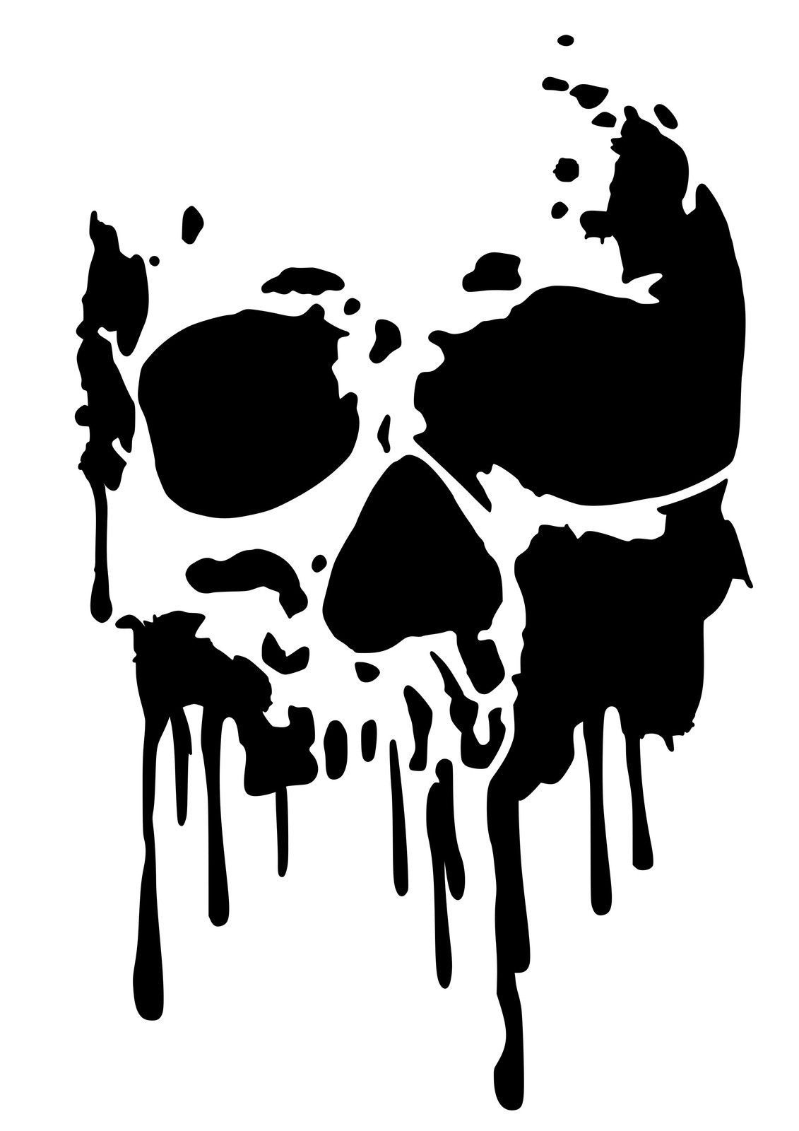 Printable Airbrush Skull Stencil