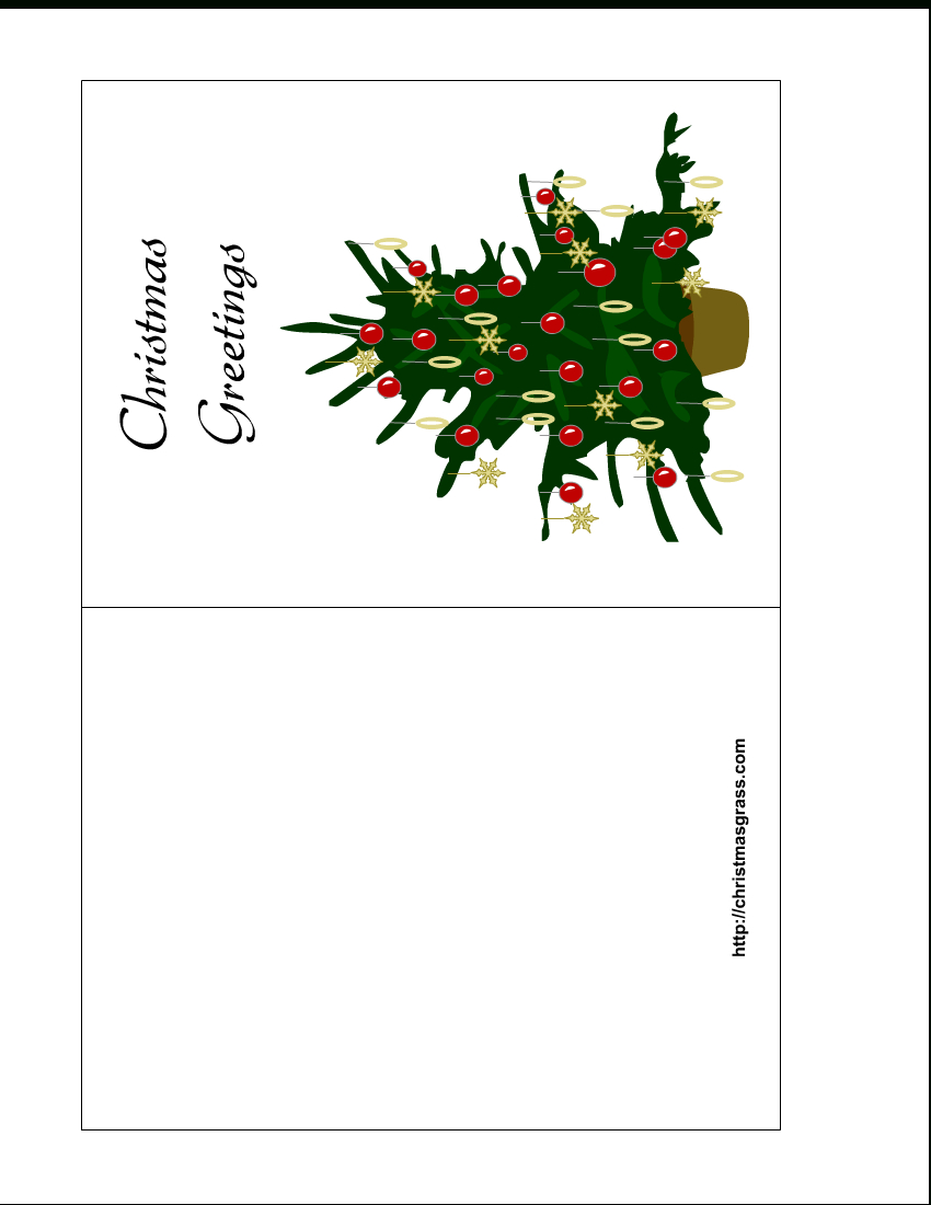 Holiday Greeting Card With Christmas Tree - Free Printable Christmas Cards