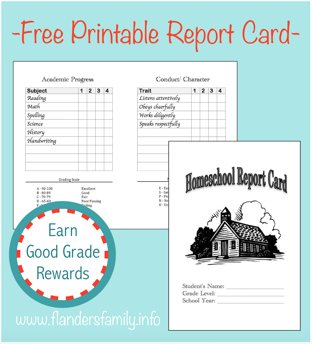 Home School Report Cards - Flanders Family Homelife - Free Printable Grade Cards
