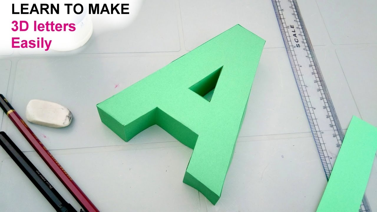 How To Make 3D Letters From Paper, Letter A - Youtube - Free Printable 3D Letters