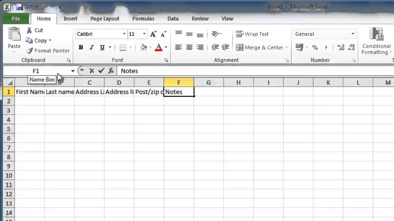 How To Make Address Book In Excel 2010 - Youtube - Free Printable Address Book Software