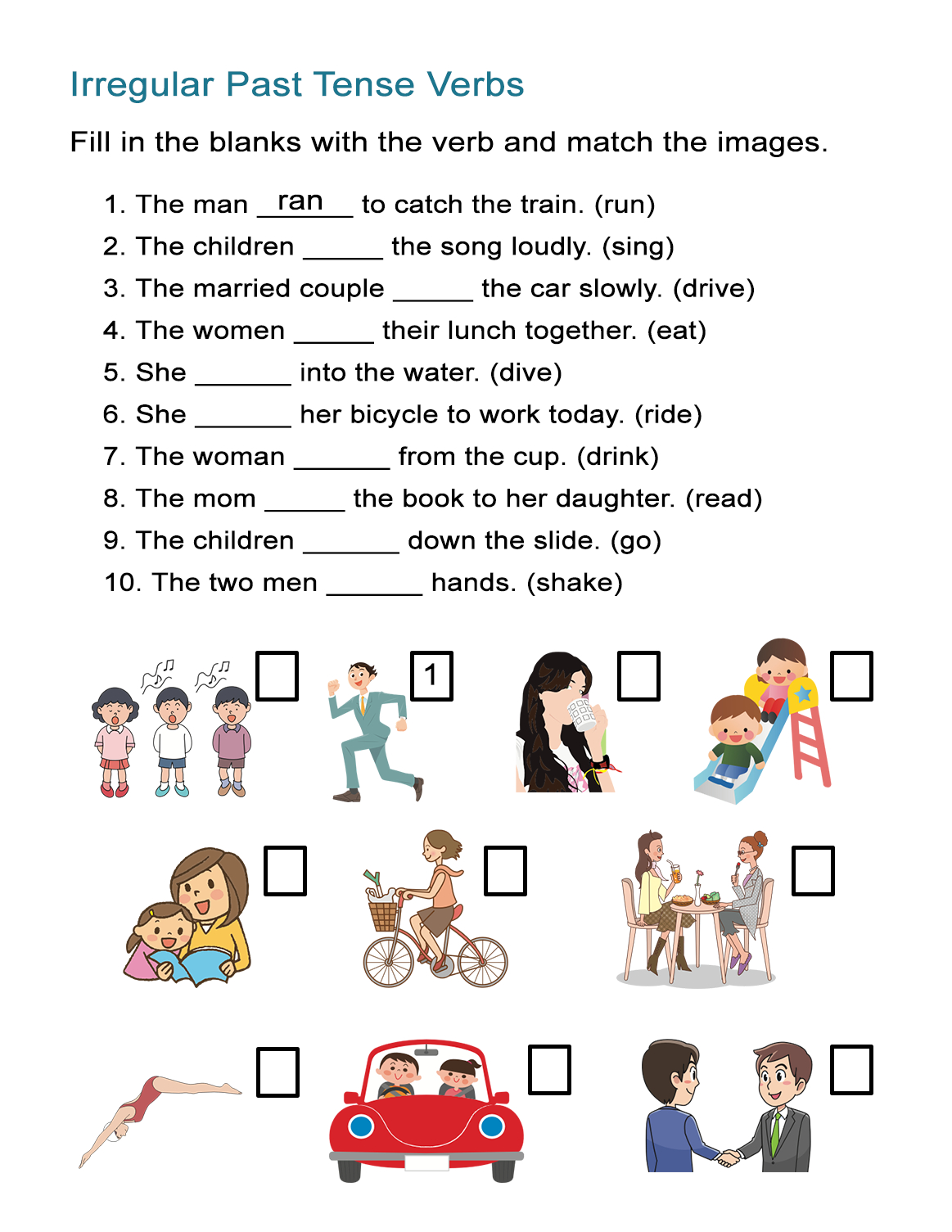 Past Tense Of The Verbs Worksheets