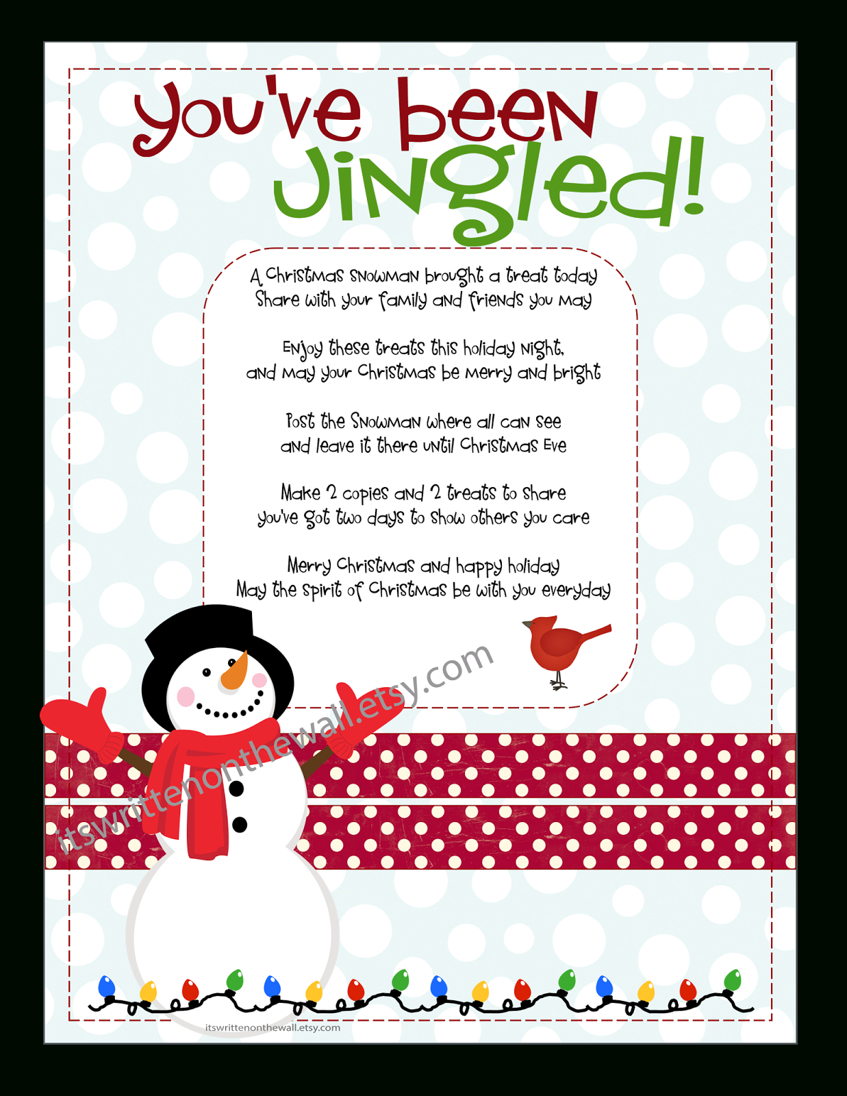 It&amp;#039;s Written On The Wall: Christmas You&amp;#039;ve Been Jingled + Cute Way - You Ve Been Socked Free Printable