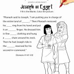 Joseph In Egypt Worksheet And Coloring Page | Sunday School   Free Printable Children&#039;s Bible Lessons Worksheets