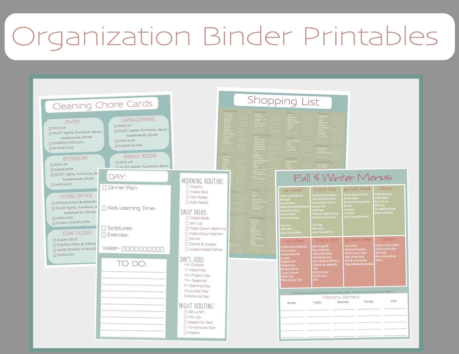 Free Printable Household Binder Free Printable A to Z