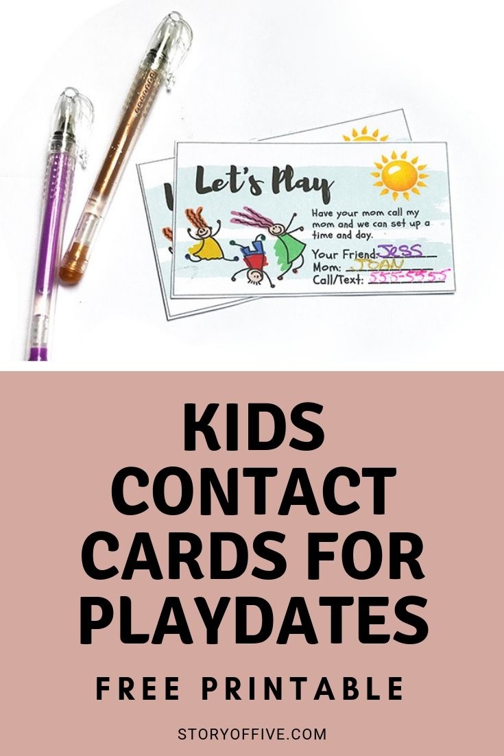 Kids Play Date / Keep In Touch Cards |Melanie @ The Story Of - Free Printable Play Date Cards