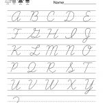 Kindergarten Cursive Handwriting Worksheet Printable | Language Arts   Cursive Letters Worksheet Printable Free