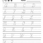 Kindergarten Cursive Handwriting Worksheet Printable | School And   Cursive Letters Worksheet Printable Free